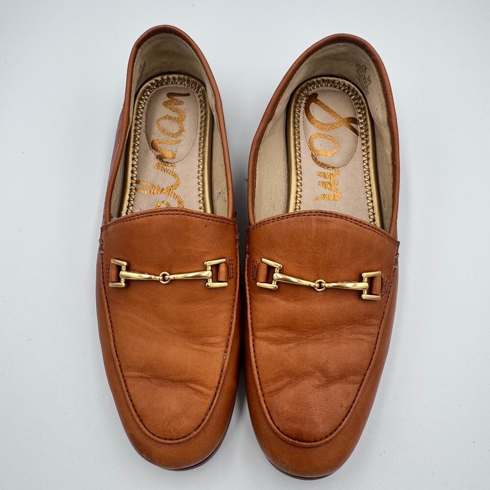 Sam Edelman Loraine Horsebit Loafer Saddle Tan Leather 4.5 EU 34.5 Old Money - Picture 5 of 16